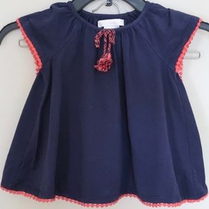 Maggie & Zoe 2 piece outfit shorts tee blue/coral